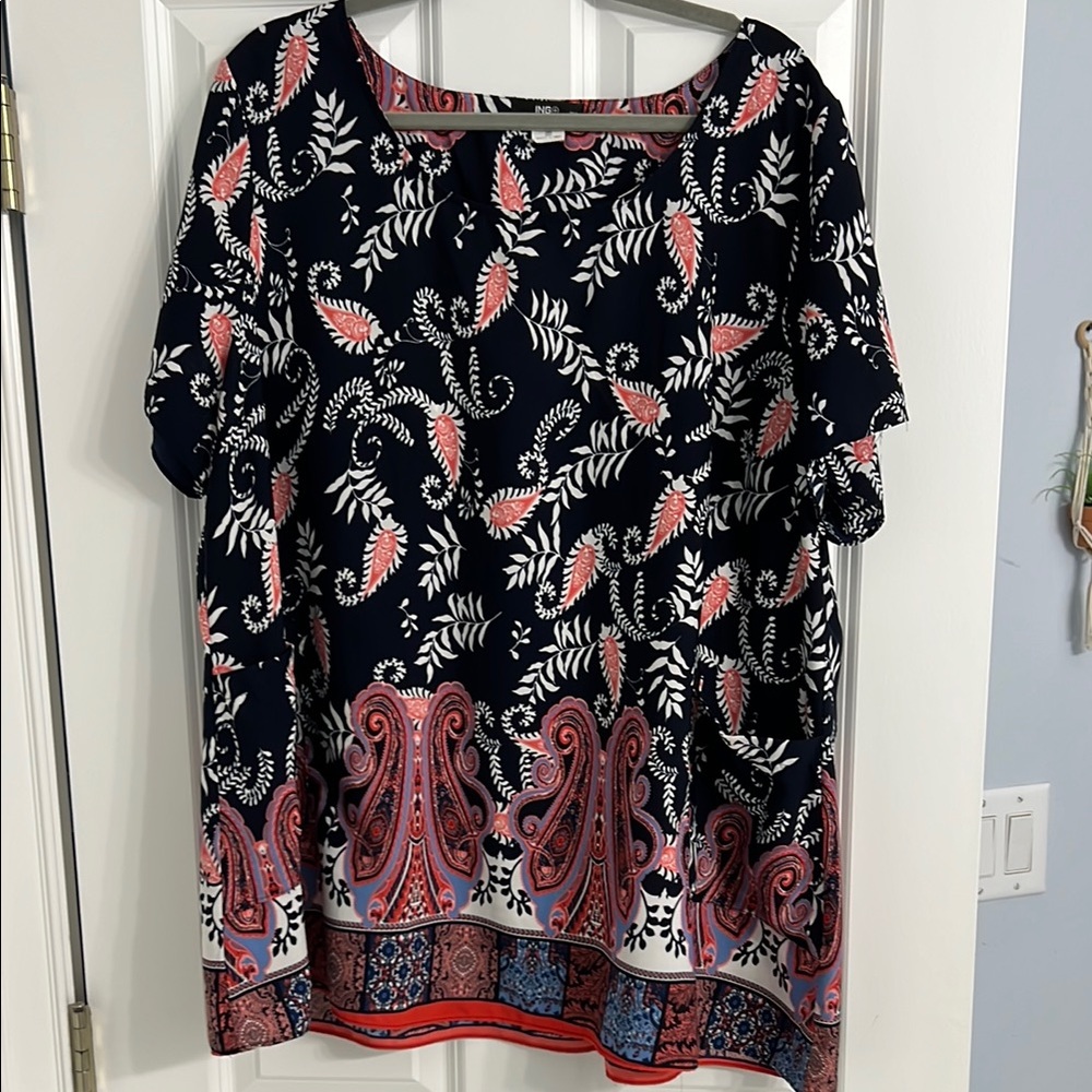 Ing Floral Paisley Women's blouse - Navy and Pink